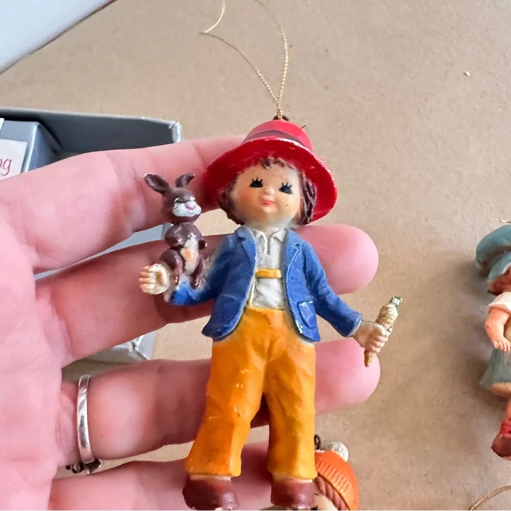 Vintage lot of 4 Bradford Christmas ornaments kids